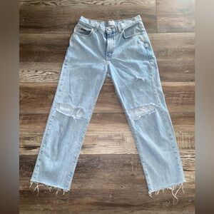 Y2K Calvin Klein Easy Fit Relaxed Straight Leg Jeans 8 Enzyme Wash Distressed